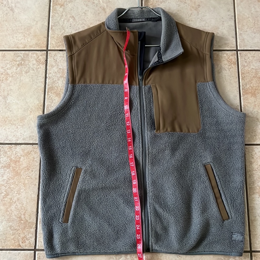 Toad&Co Brickland Fleece Vest, Gray and Light Brown in Sz‎ XL - Picture 9 of 9